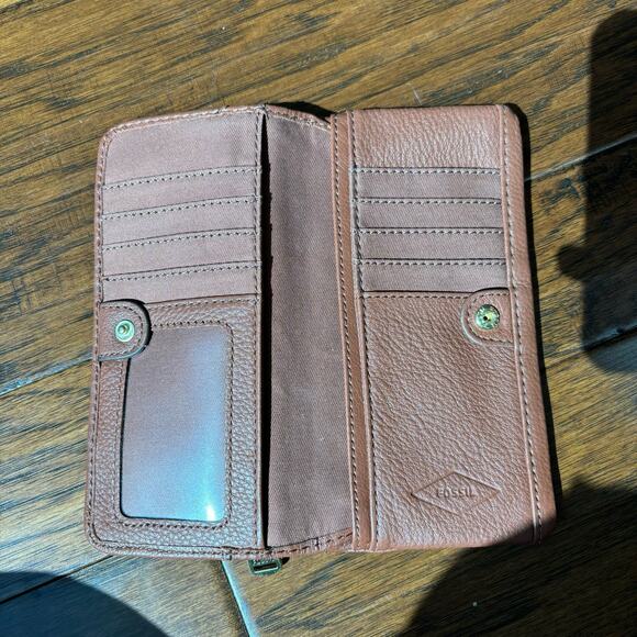 Fossil Brown Leather Wallet Minimalist Contemporary - Picture 5 of 8